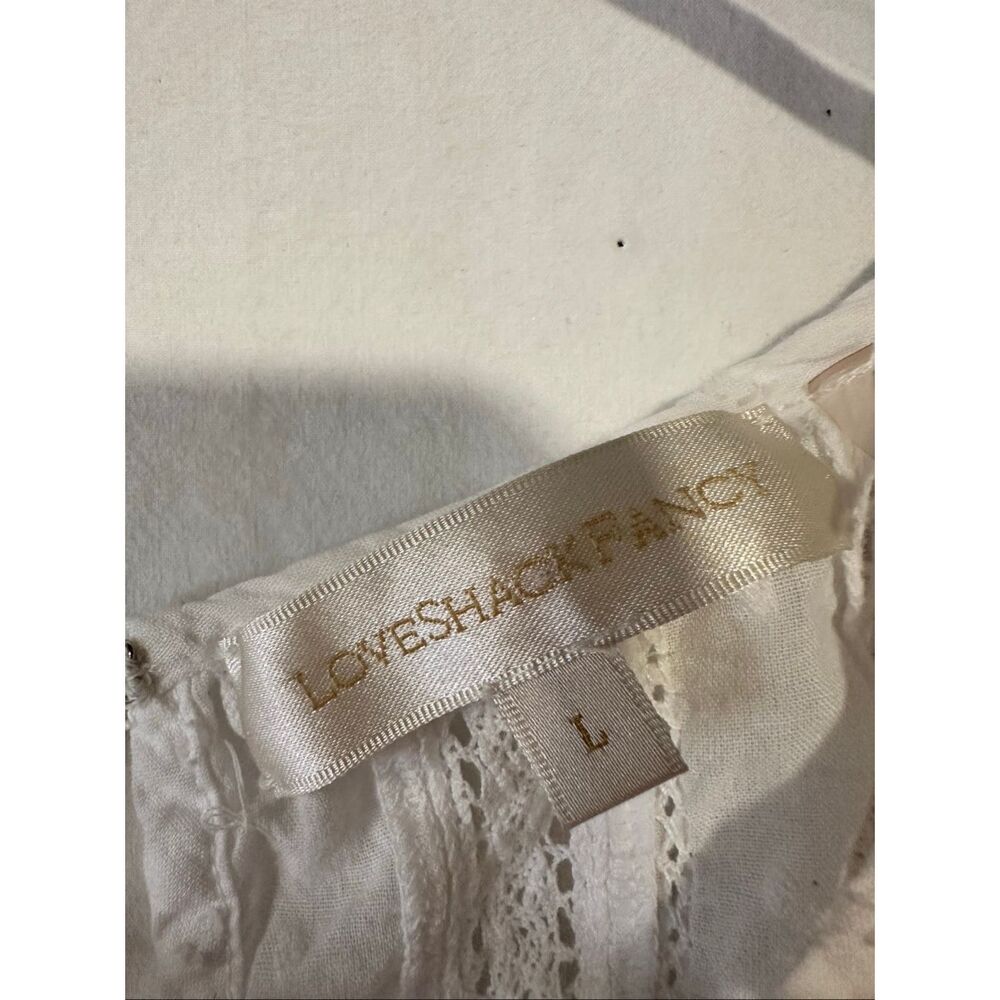 LoveShackFancy Natasha Heritage Mini White Dress, size Large - Picture 4 of 8